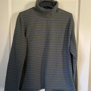 Land's End Canvas Long Sleeve Striped Turtleneck